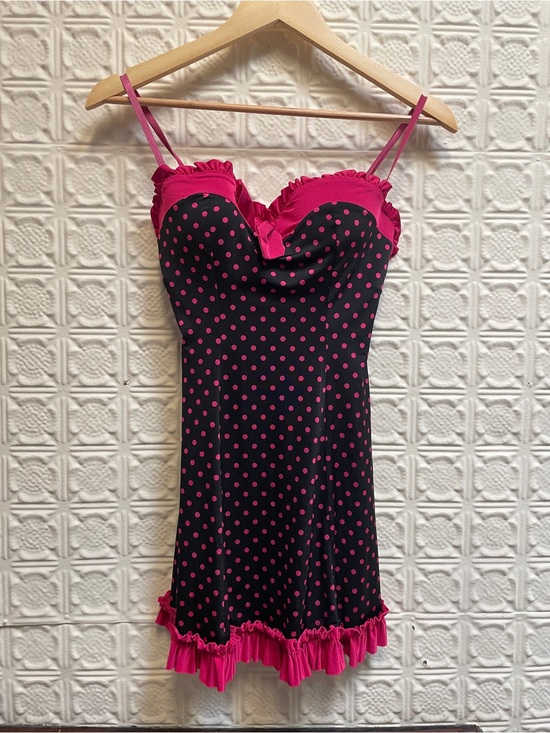 Victoria's Secret Other - Victorias Secret Women’s Polka Dot Slip Dress - Black & Hot Pink